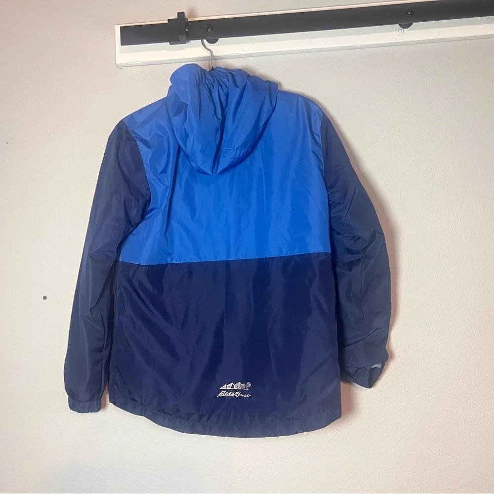 Eddie Bauer Boys 3 in 1 Blue Jacket Coat Fleece Removeable Lined Large 14/16